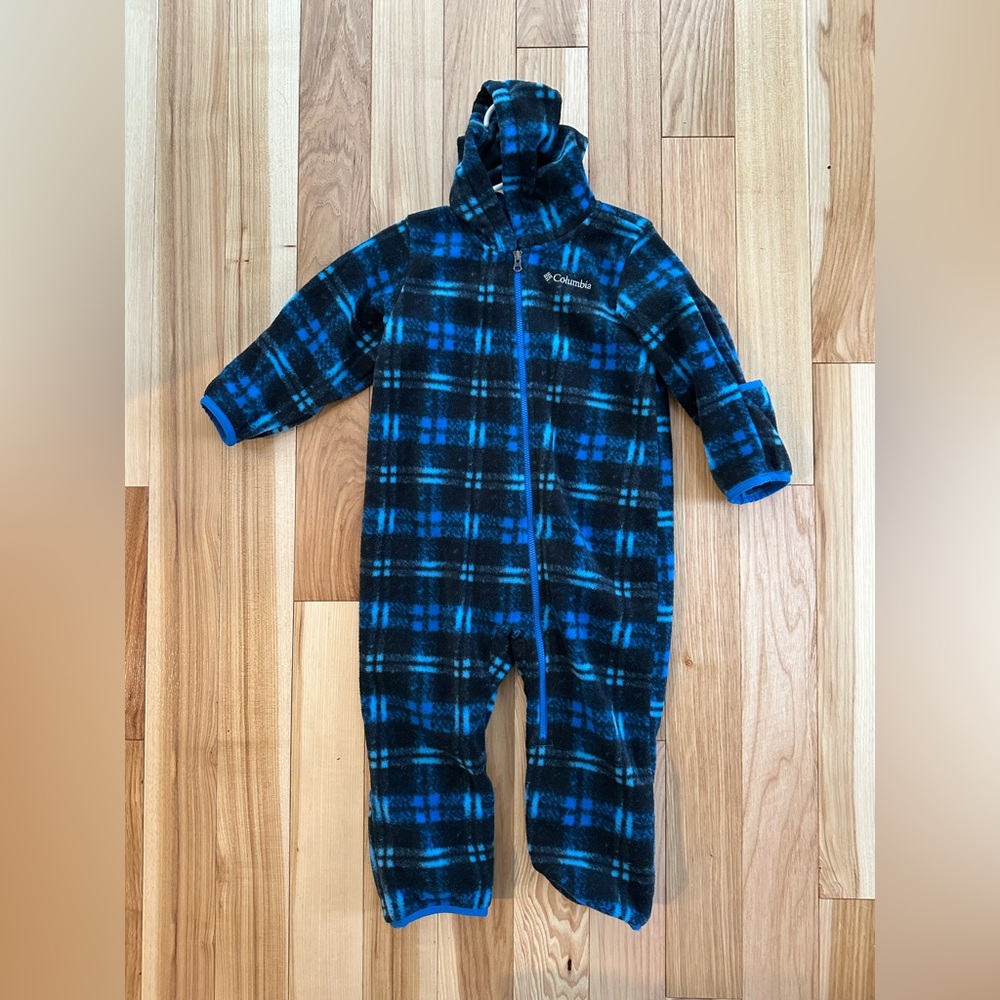 Columbia Black and Blue Plaid Fleece Bunting